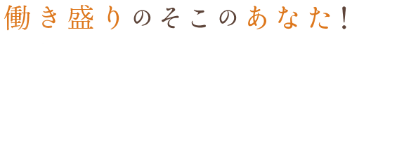 働き盛りのそこのあなた！身体のメンテナンスはしてますか？体に不調をきたしてからではなかなか完治は難しくなります。定期的にメンテナンスしてあげることが大切です。カイロプラクティックで忙しい毎日にも負けない身体を手に入れましょう。